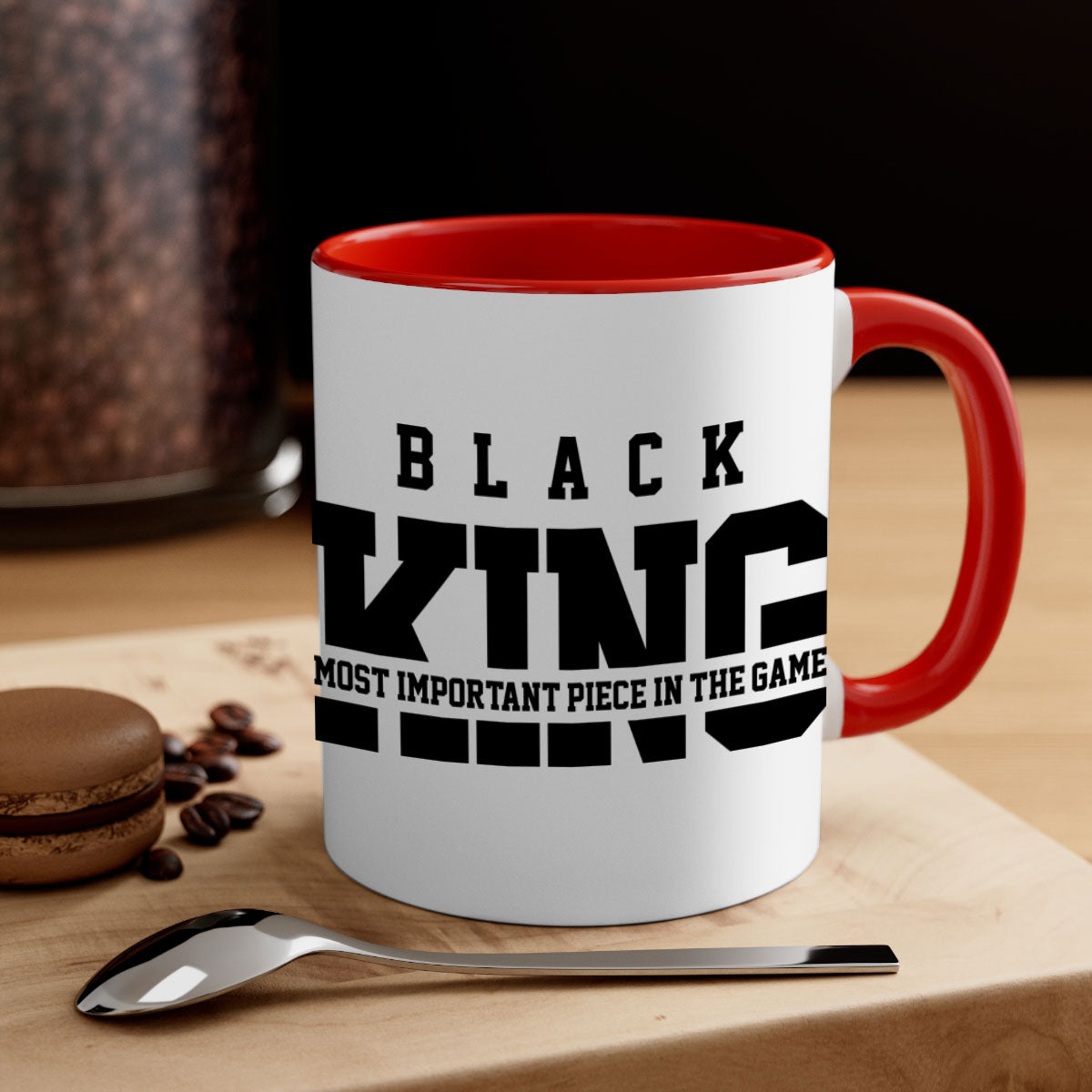 Black king 233# Mug featuring a glossy finish with a colored handle and interior, available in multiple colors and sizes.
