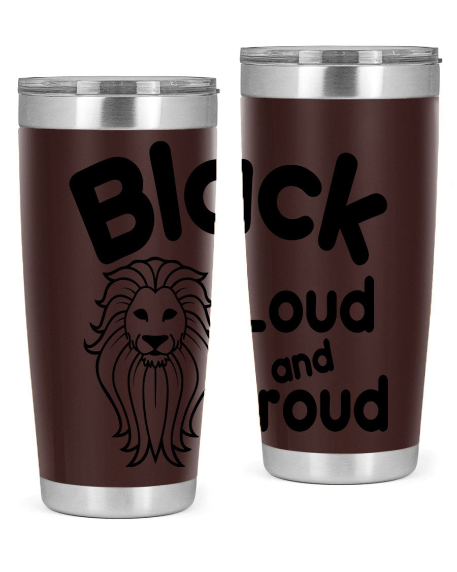 Black Loud and Proud Style 57# Tumbler featuring double wall vacuum stainless steel construction and a sleek design.