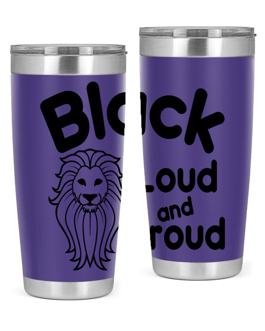 Black Loud and Proud Style 57# Tumbler featuring double wall vacuum stainless steel construction and a sleek design.