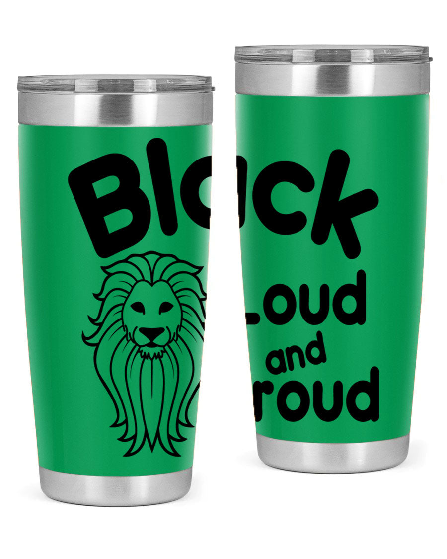 Black Loud and Proud Style 57# Tumbler featuring double wall vacuum stainless steel construction and a sleek design.