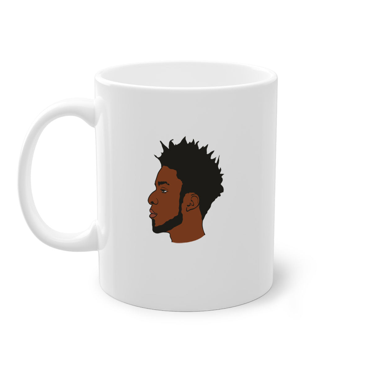 Black man 38_1# Mug featuring a glossy finish with a colored handle and interior, available in multiple colors and sizes.