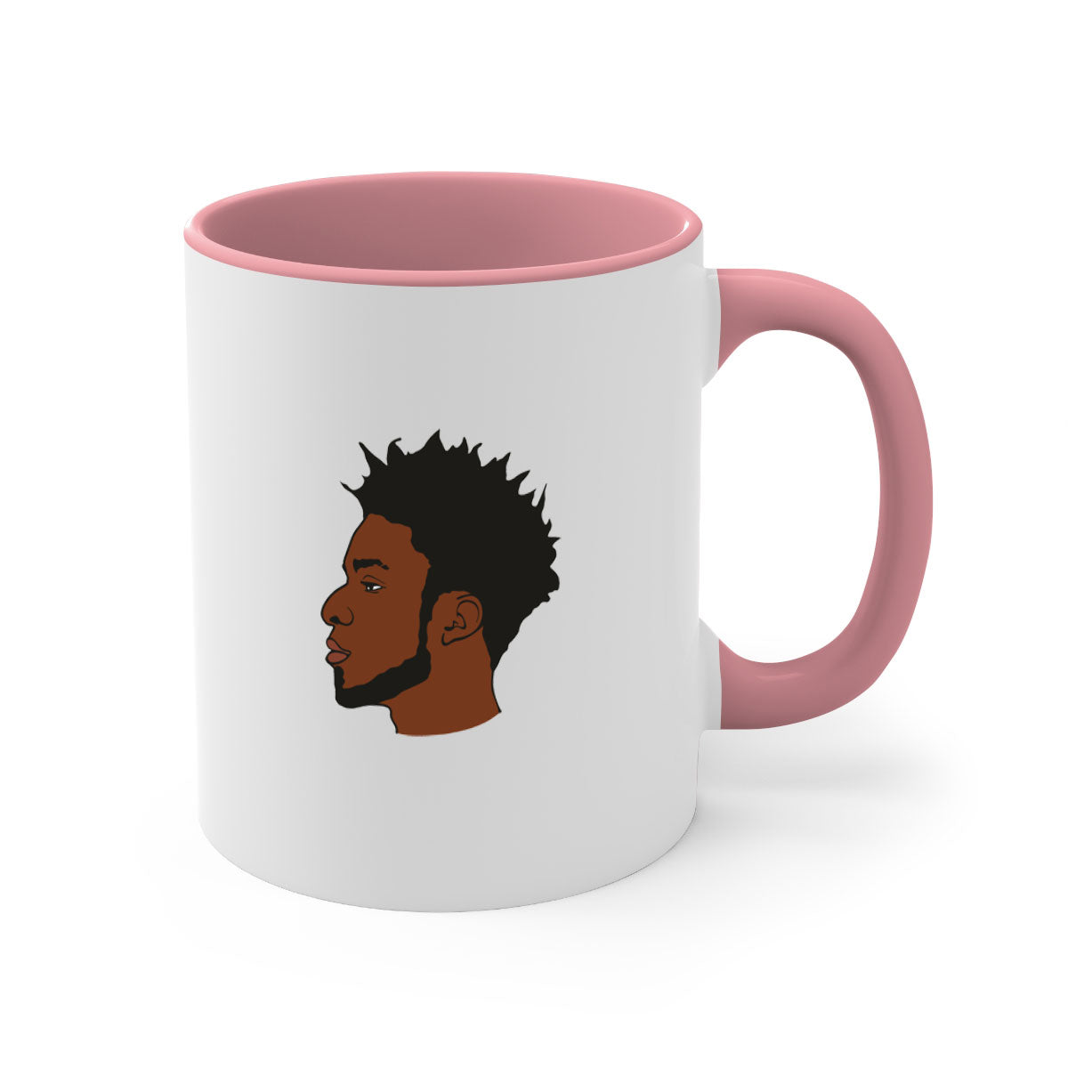 Black man 38_1# Mug featuring a glossy finish with a colored handle and interior, available in multiple colors and sizes.