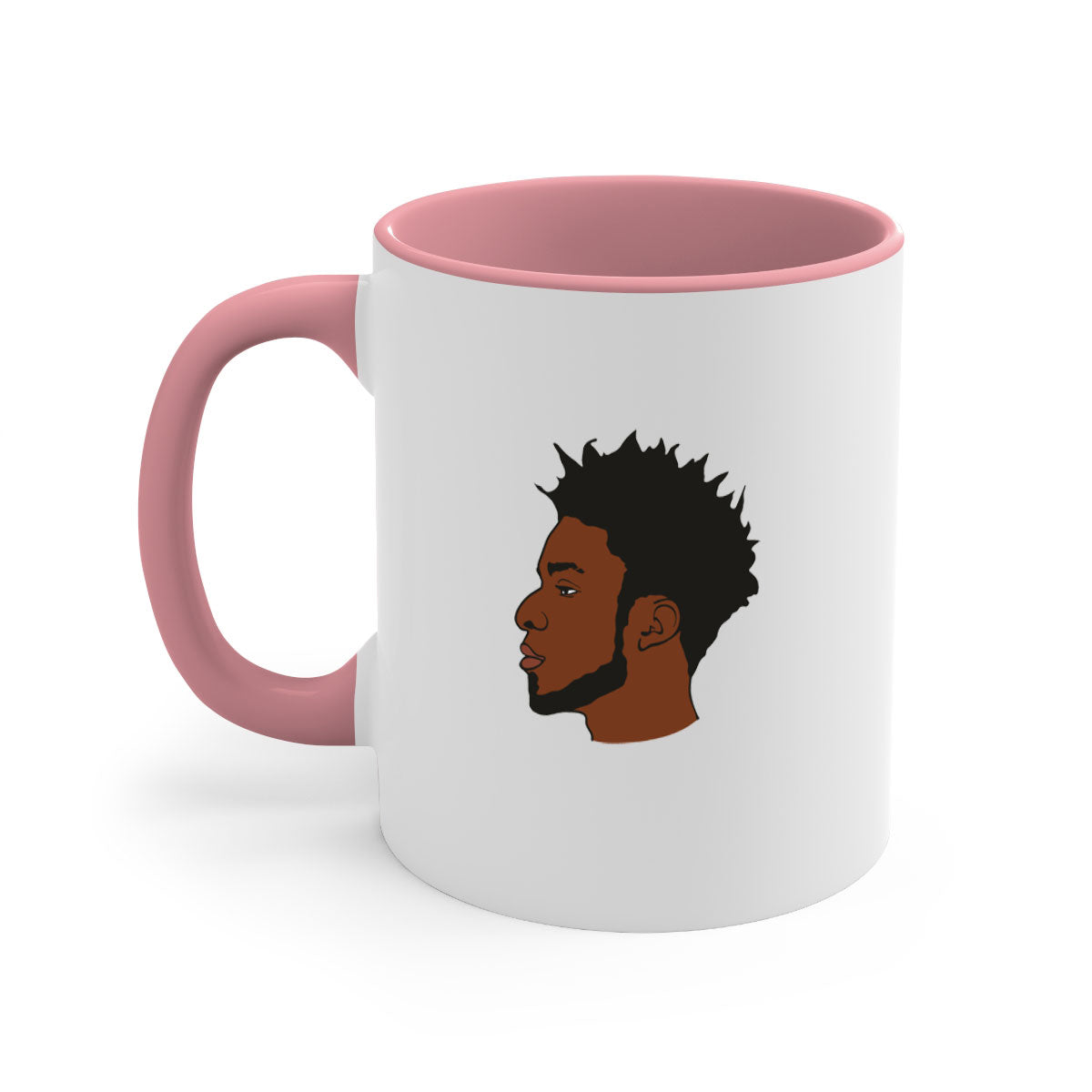 Black man 38_1# Mug featuring a glossy finish with a colored handle and interior, available in multiple colors and sizes.