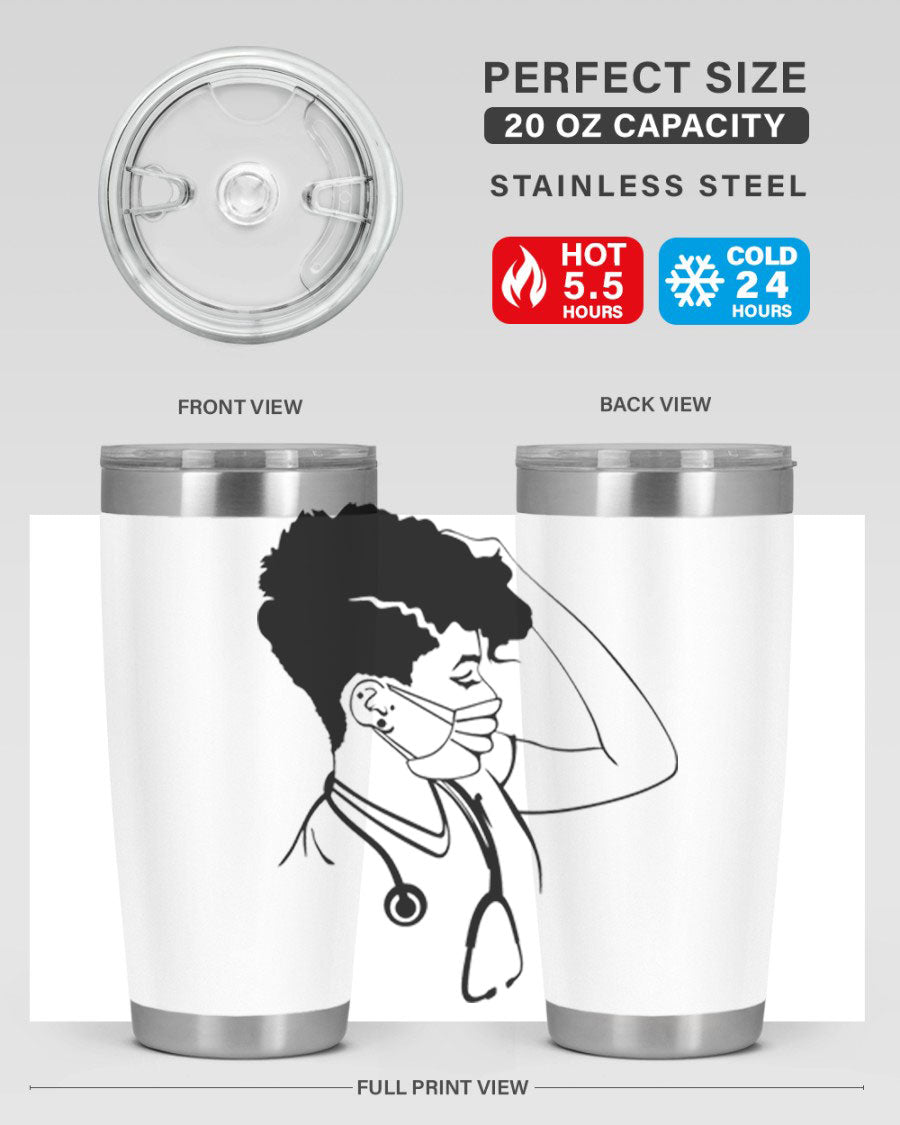 Black Nurse 3# Tumbler in stainless steel with a stylish design, perfect for keeping drinks hot or cold.