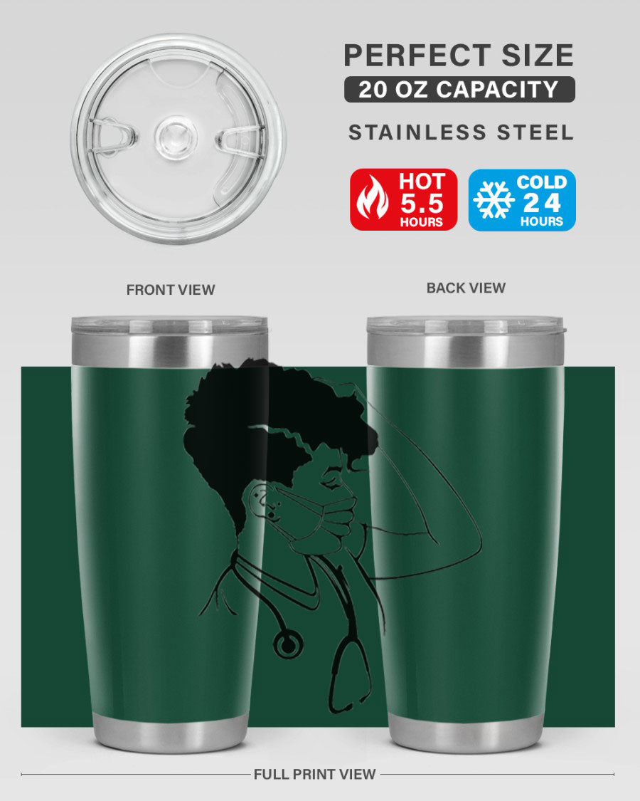 Black Nurse 3# Tumbler in stainless steel with a stylish design, perfect for keeping drinks hot or cold.