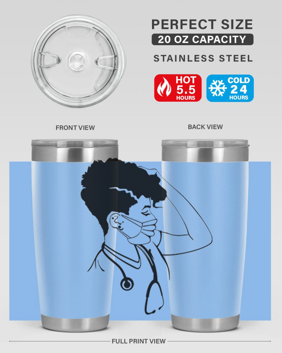Black Nurse 3# Tumbler in stainless steel with a stylish design, perfect for keeping drinks hot or cold.