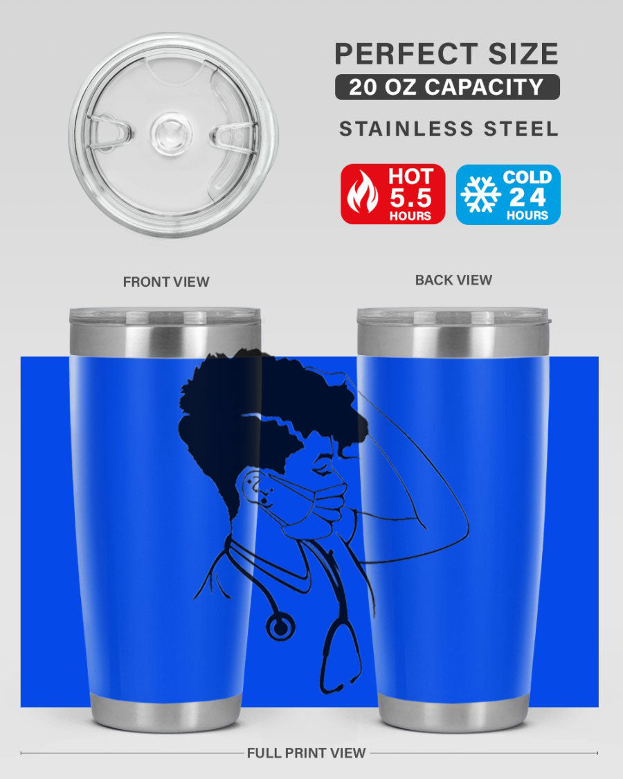 Black Nurse 3# Tumbler in stainless steel with a stylish design, perfect for keeping drinks hot or cold.