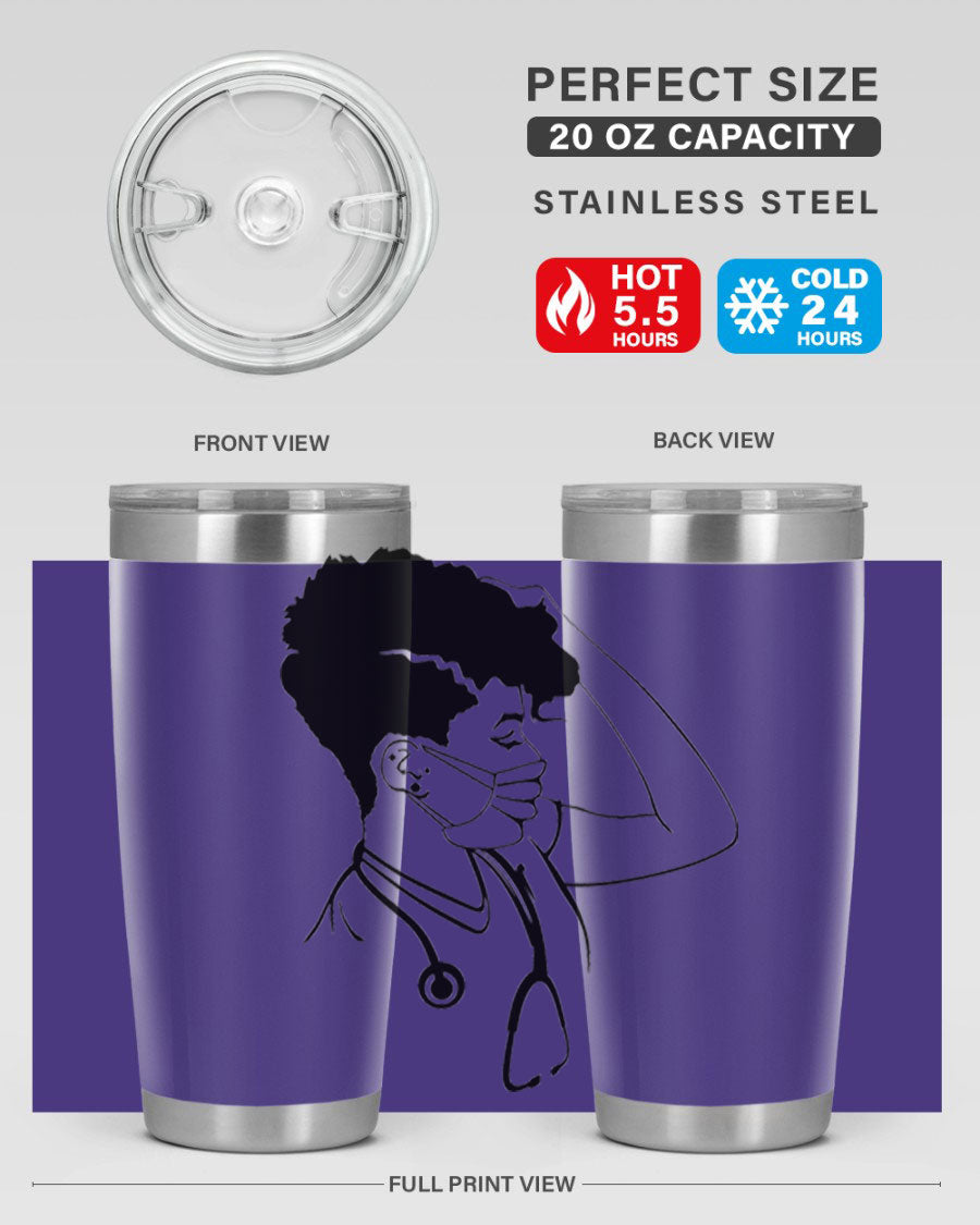 Black Nurse 3# Tumbler in stainless steel with a stylish design, perfect for keeping drinks hot or cold.