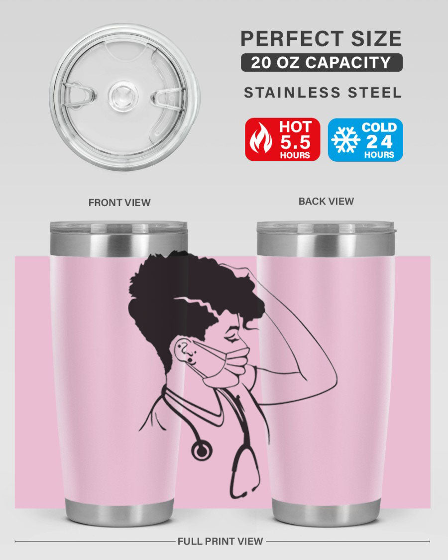 Black Nurse 3# Tumbler in stainless steel with a stylish design, perfect for keeping drinks hot or cold.