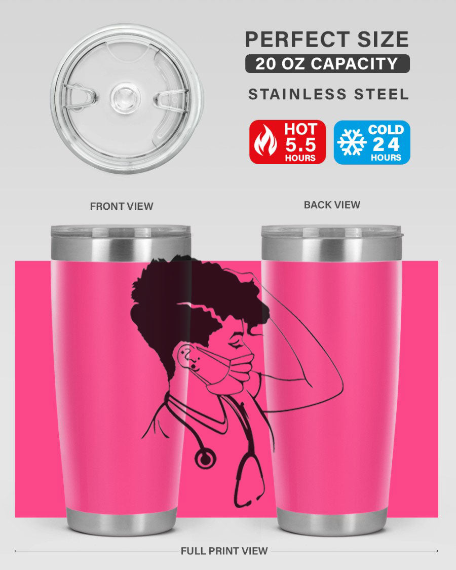 Black Nurse 3# Tumbler in stainless steel with a stylish design, perfect for keeping drinks hot or cold.