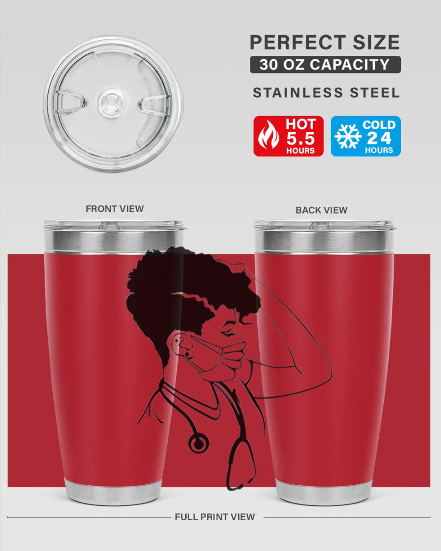 Black Nurse 3# Tumbler in stainless steel with a stylish design, perfect for keeping drinks hot or cold.