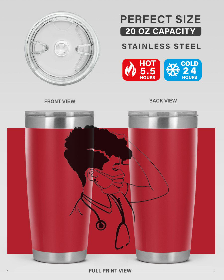 Black Nurse 3# Tumbler in stainless steel with a stylish design, perfect for keeping drinks hot or cold.