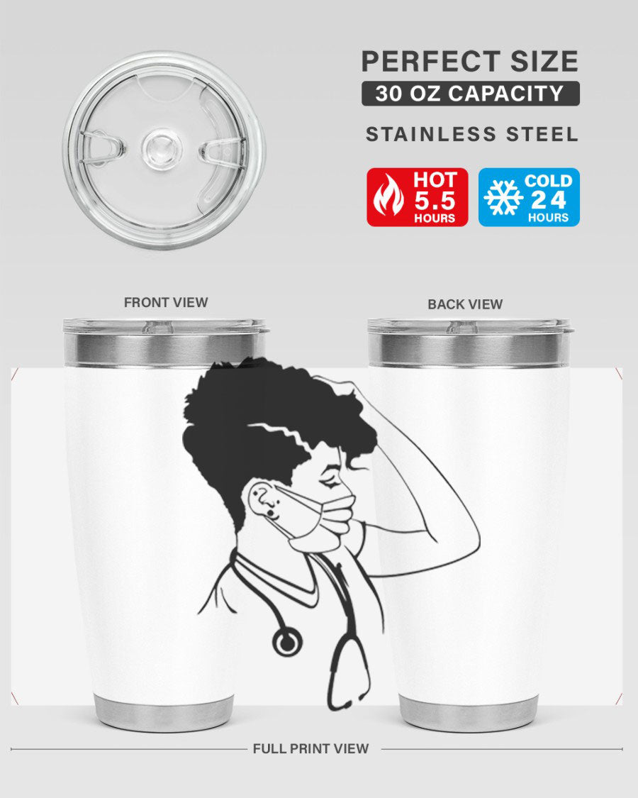 Black Nurse 3# Tumbler in stainless steel with a stylish design, perfect for keeping drinks hot or cold.