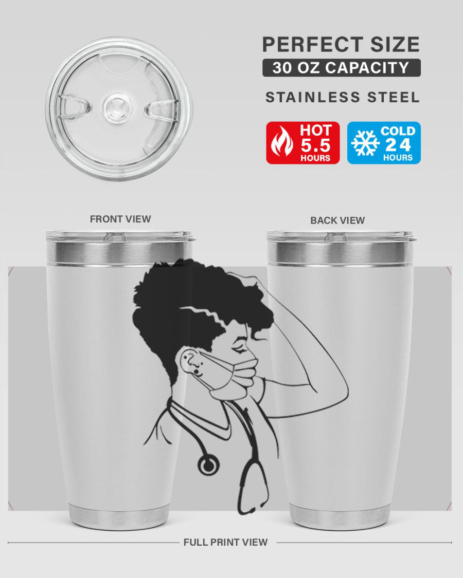 Black Nurse 3# Tumbler in stainless steel with a stylish design, perfect for keeping drinks hot or cold.