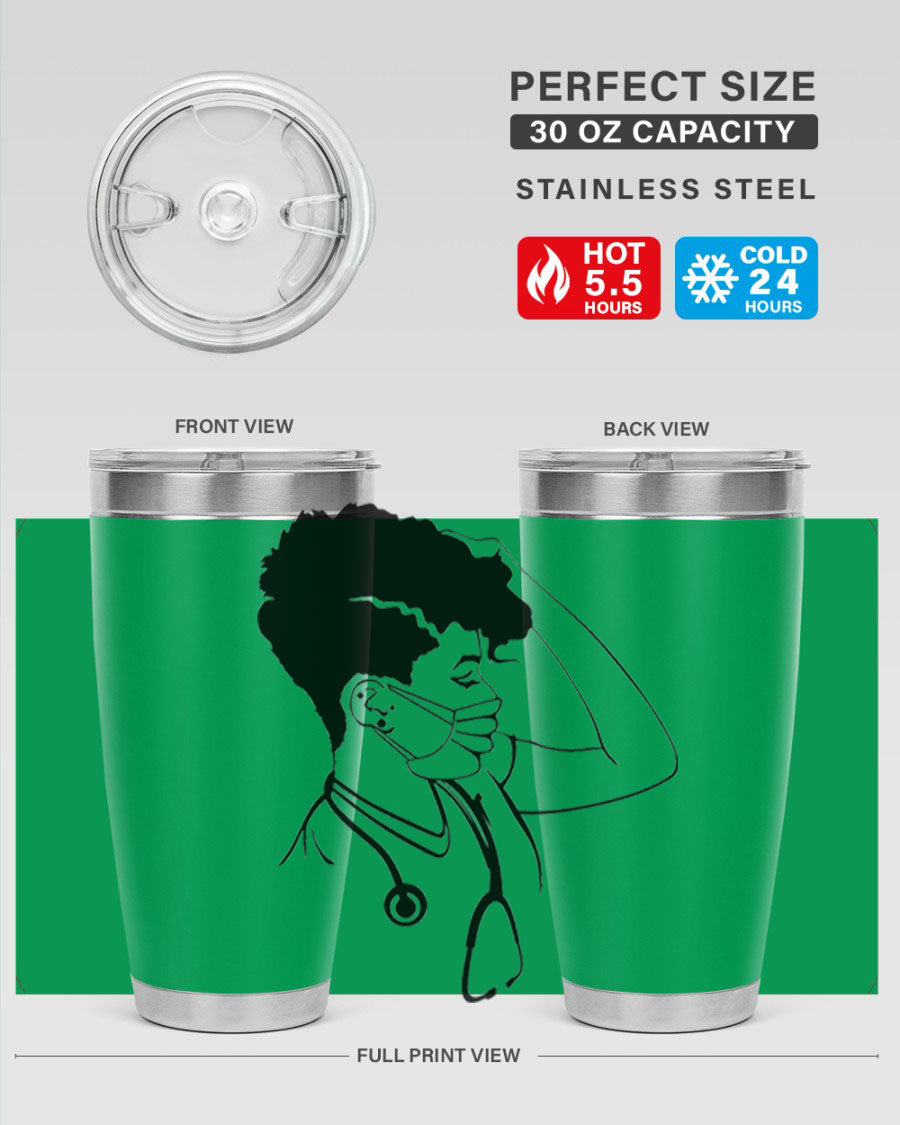 Black Nurse 3# Tumbler in stainless steel with a stylish design, perfect for keeping drinks hot or cold.