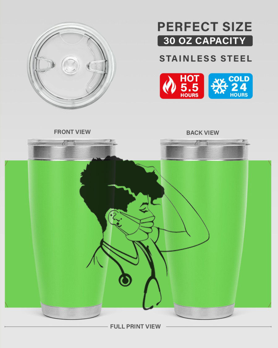 Black Nurse 3# Tumbler in stainless steel with a stylish design, perfect for keeping drinks hot or cold.