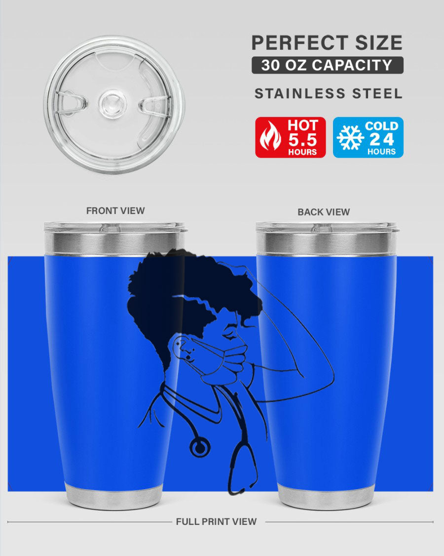 Black Nurse 3# Tumbler in stainless steel with a stylish design, perfect for keeping drinks hot or cold.