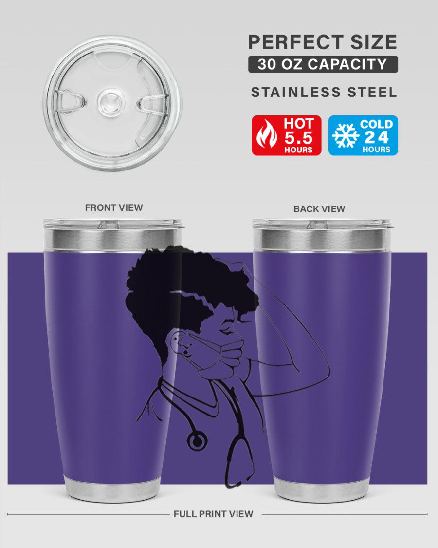Black Nurse 3# Tumbler in stainless steel with a stylish design, perfect for keeping drinks hot or cold.