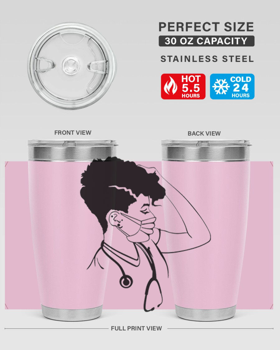 Black Nurse 3# Tumbler in stainless steel with a stylish design, perfect for keeping drinks hot or cold.