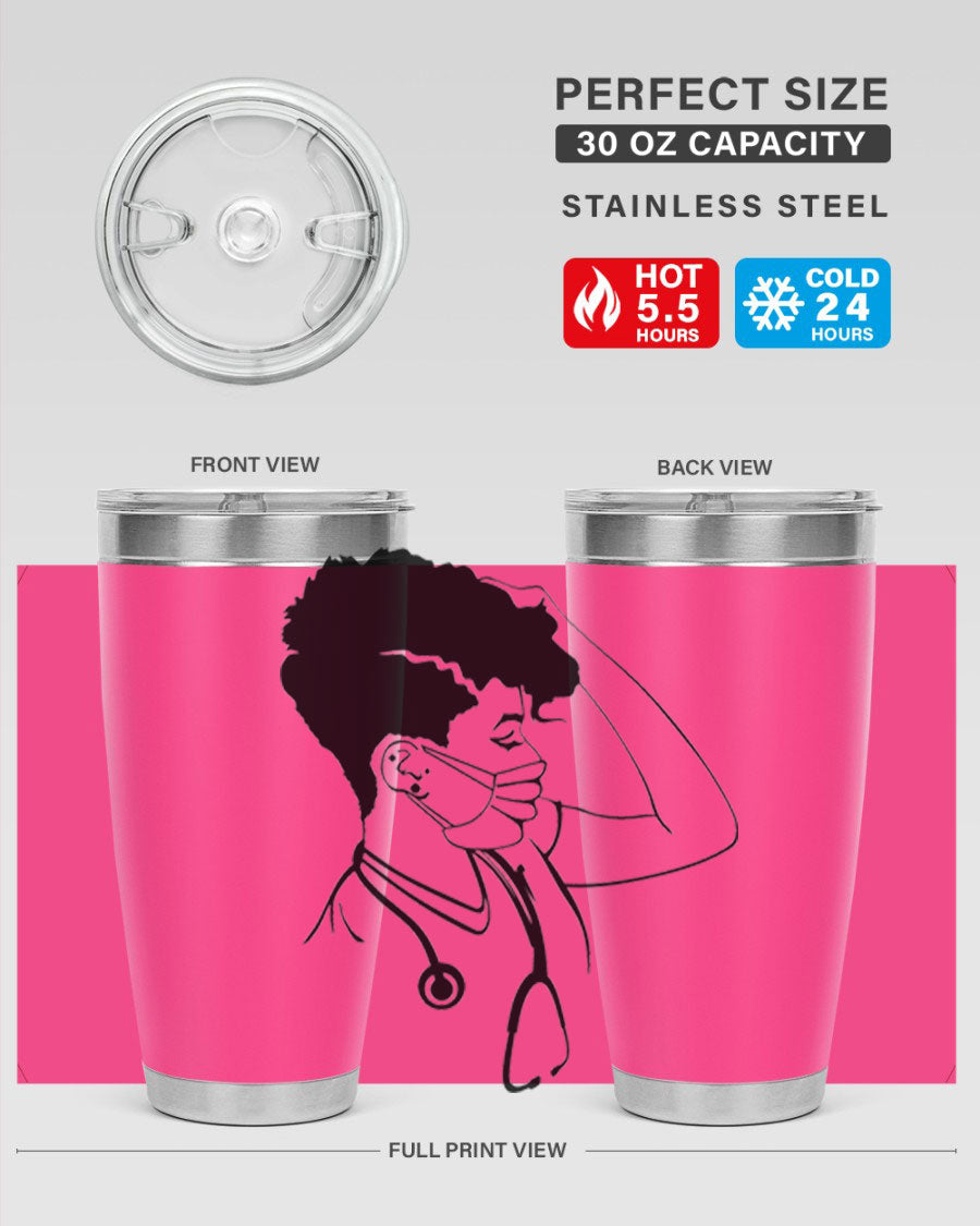 Black Nurse 3# Tumbler in stainless steel with a stylish design, perfect for keeping drinks hot or cold.