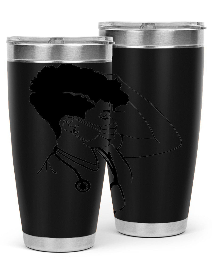 Black Nurse 3# Tumbler in stainless steel with a stylish design, perfect for keeping drinks hot or cold.