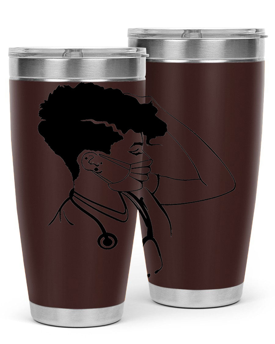 Black Nurse 3# Tumbler in stainless steel with a stylish design, perfect for keeping drinks hot or cold.
