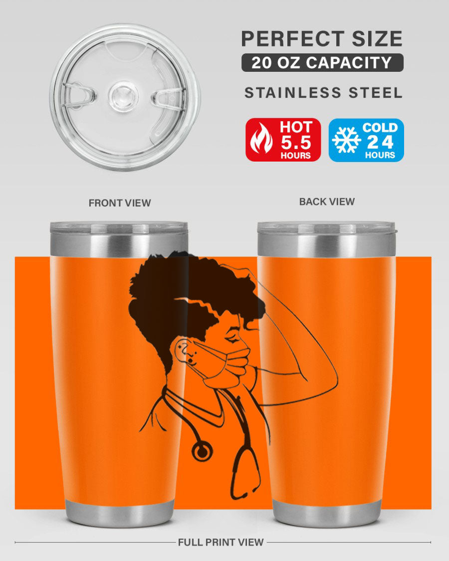 Black Nurse 3# Tumbler in stainless steel with a stylish design, perfect for keeping drinks hot or cold.