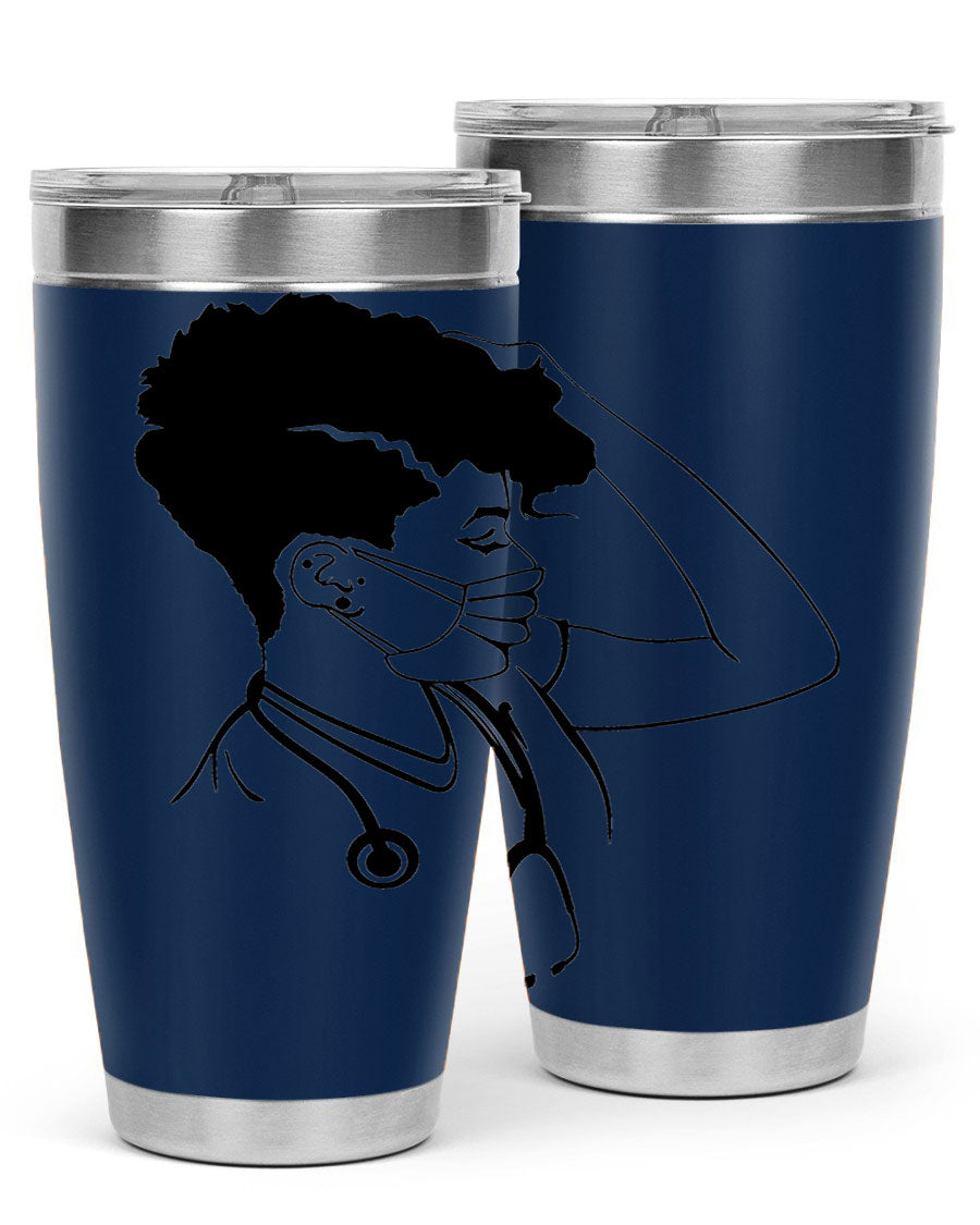 Black Nurse 3# Tumbler in stainless steel with a stylish design, perfect for keeping drinks hot or cold.