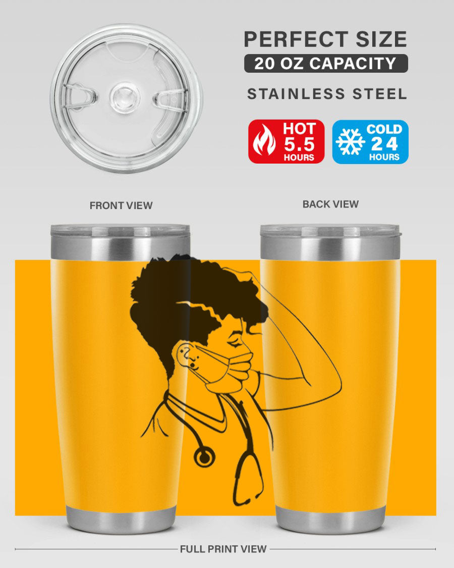 Black Nurse 3# Tumbler in stainless steel with a stylish design, perfect for keeping drinks hot or cold.