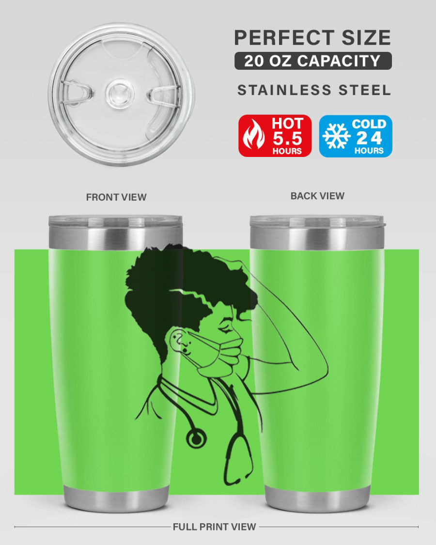 Black Nurse 3# Tumbler in stainless steel with a stylish design, perfect for keeping drinks hot or cold.