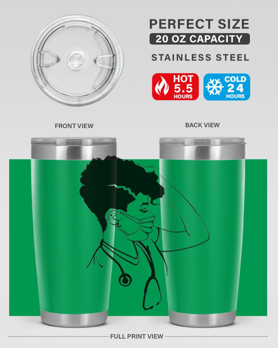 Black Nurse 3# Tumbler in stainless steel with a stylish design, perfect for keeping drinks hot or cold.