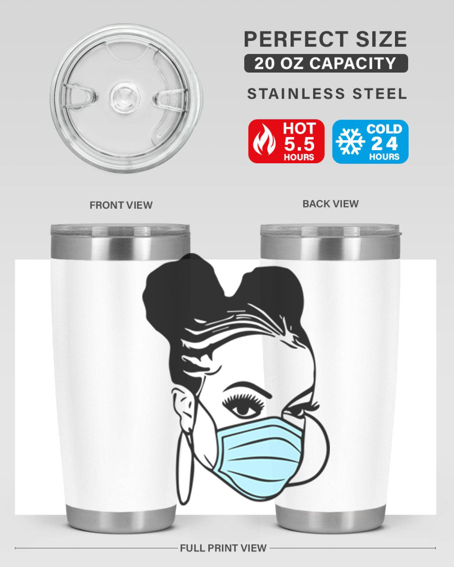 Black Nurse 20oz Tumbler made of stainless steel with a stylish design, perfect for hot and cold beverages.