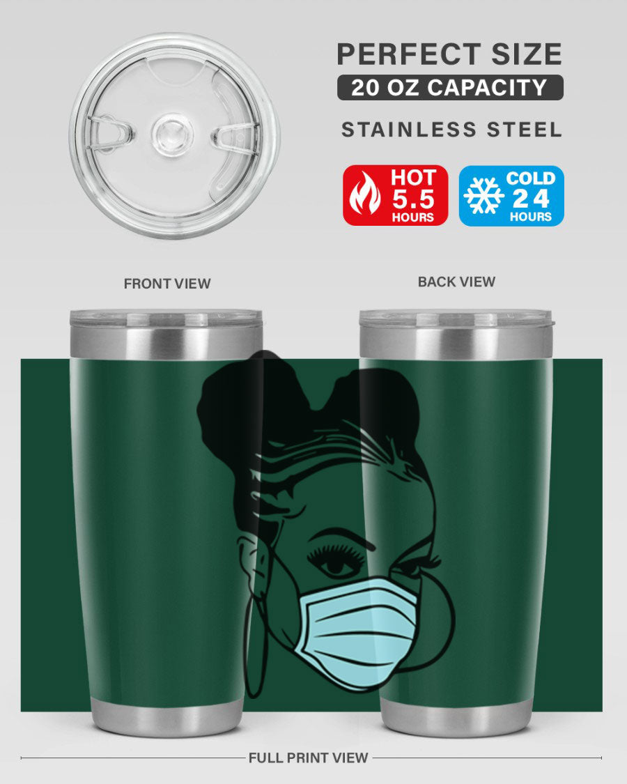 Black Nurse 20oz Tumbler made of stainless steel with a stylish design, perfect for hot and cold beverages.