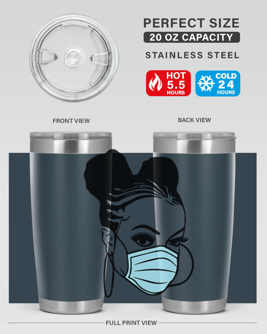 Black Nurse 20oz Tumbler made of stainless steel with a stylish design, perfect for hot and cold beverages.