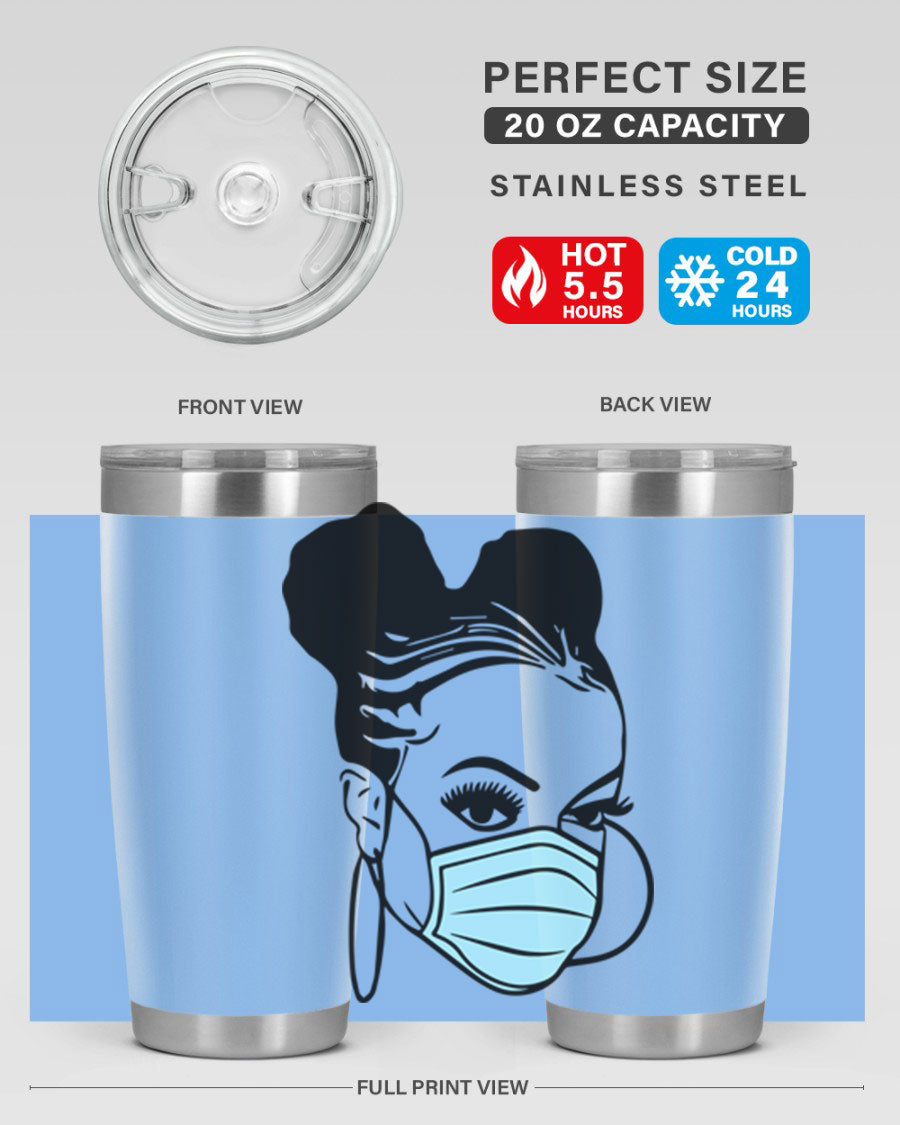 Black Nurse 20oz Tumbler made of stainless steel with a stylish design, perfect for hot and cold beverages.