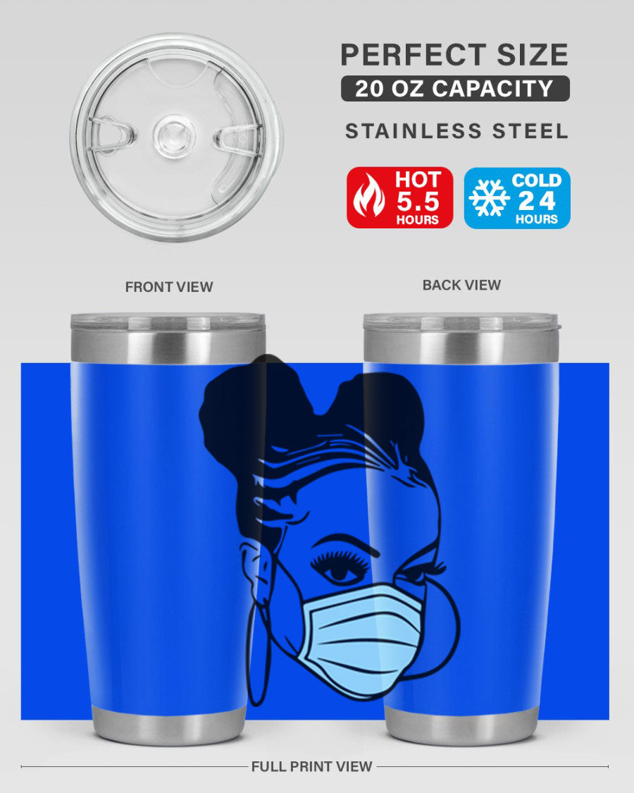 Black Nurse 20oz Tumbler made of stainless steel with a stylish design, perfect for hot and cold beverages.