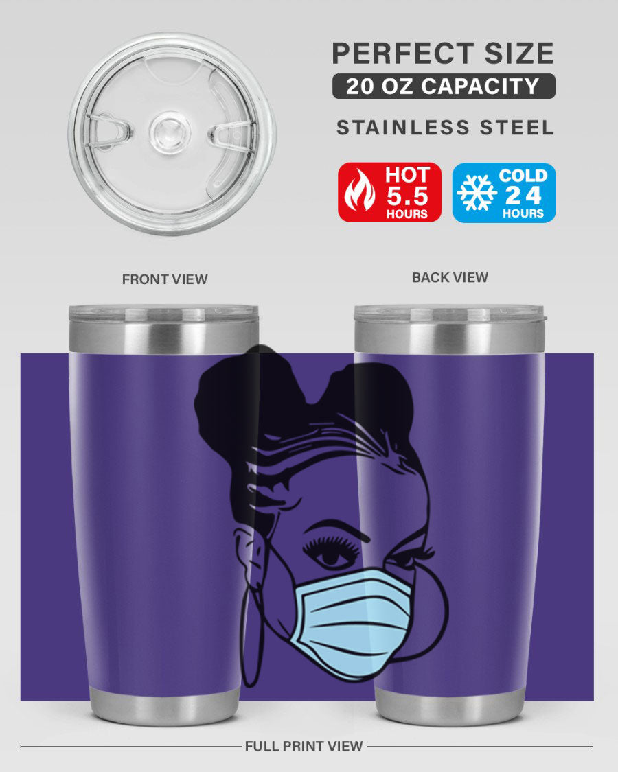 Black Nurse 20oz Tumbler made of stainless steel with a stylish design, perfect for hot and cold beverages.