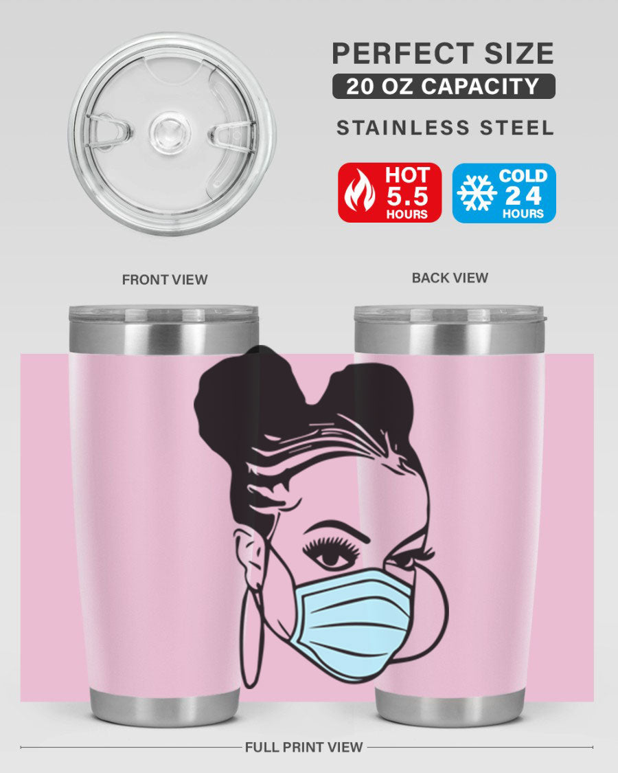 Black Nurse 20oz Tumbler made of stainless steel with a stylish design, perfect for hot and cold beverages.