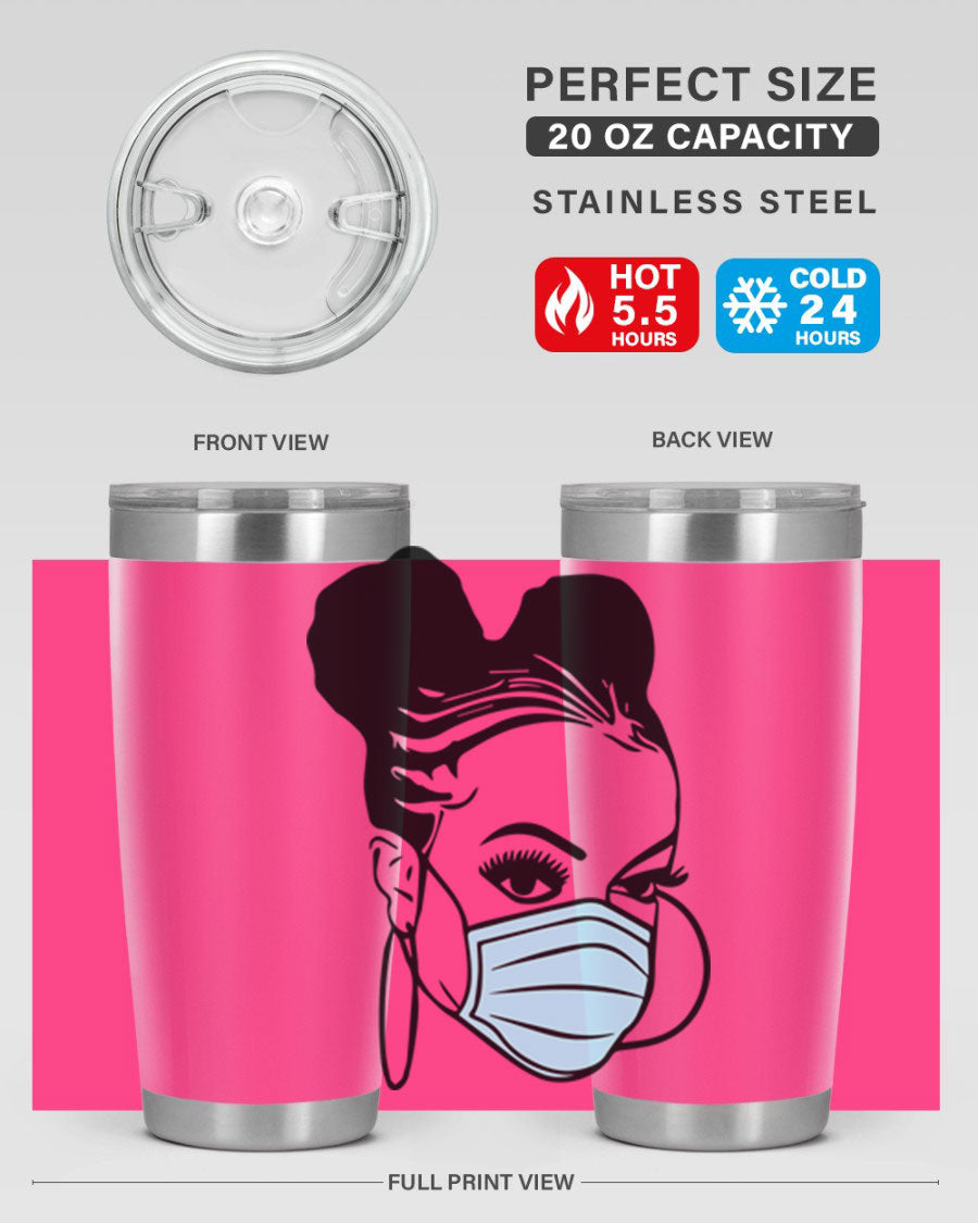 Black Nurse 20oz Tumbler made of stainless steel with a stylish design, perfect for hot and cold beverages.