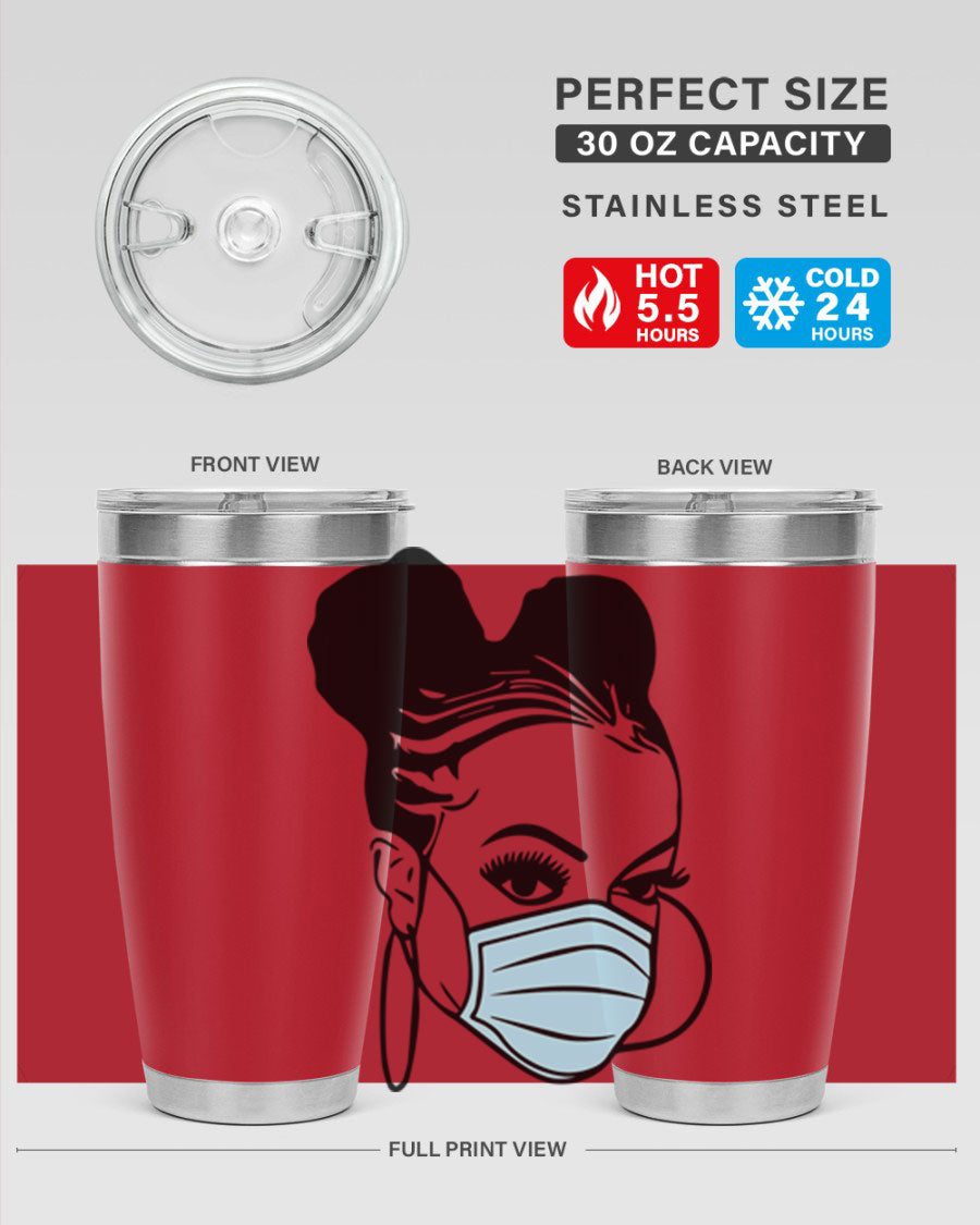 Black Nurse 20oz Tumbler made of stainless steel with a stylish design, perfect for hot and cold beverages.