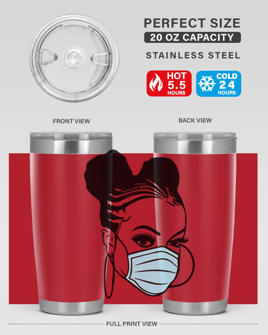 Black Nurse 20oz Tumbler made of stainless steel with a stylish design, perfect for hot and cold beverages.