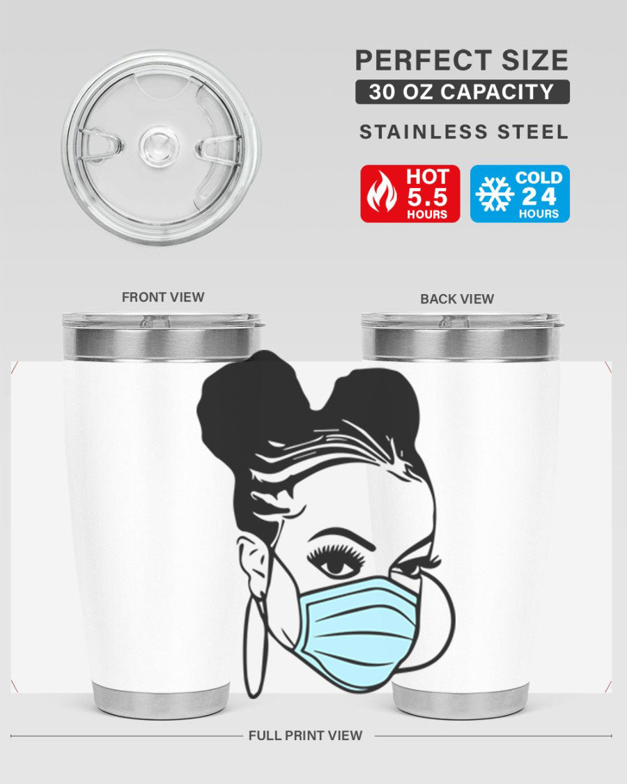 Black Nurse 20oz Tumbler made of stainless steel with a stylish design, perfect for hot and cold beverages.