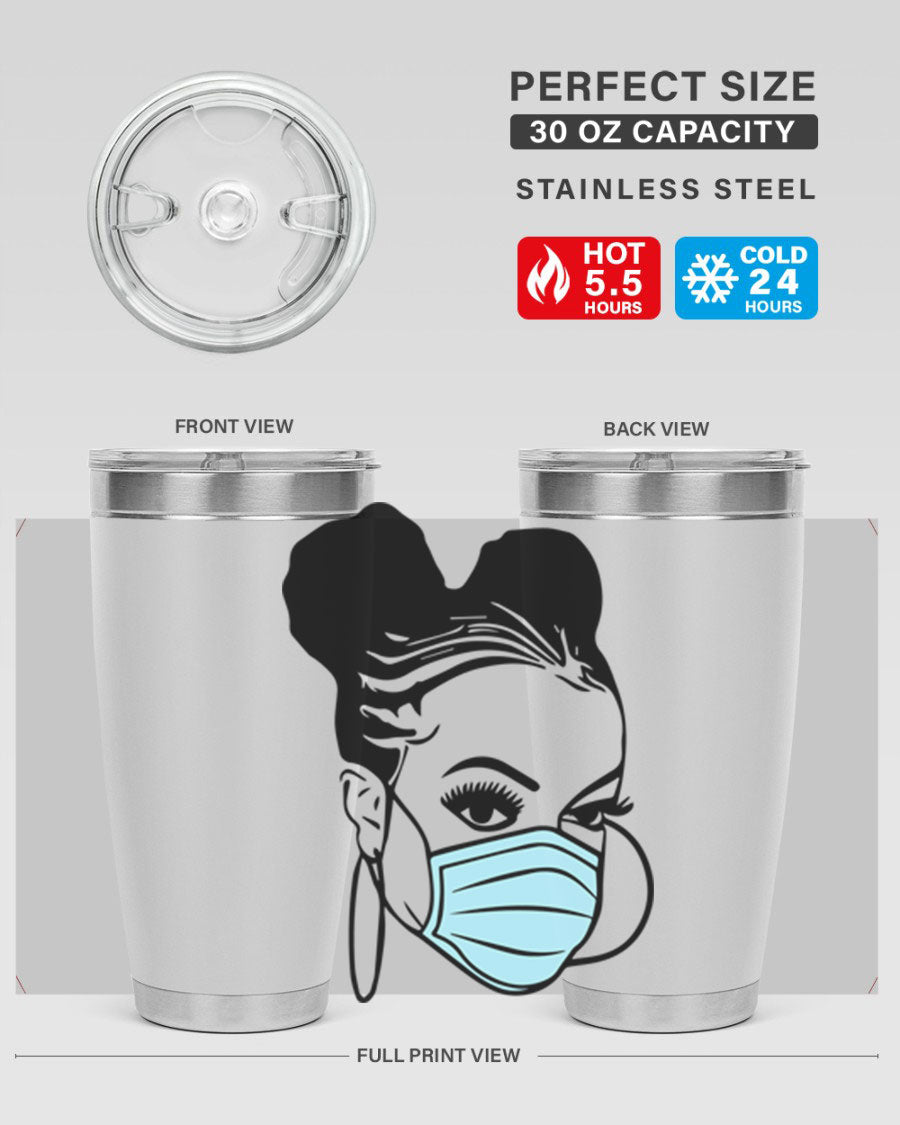Black Nurse 20oz Tumbler made of stainless steel with a stylish design, perfect for hot and cold beverages.