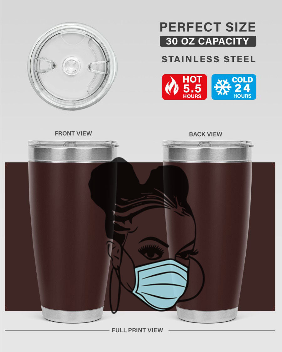 Black Nurse 20oz Tumbler made of stainless steel with a stylish design, perfect for hot and cold beverages.