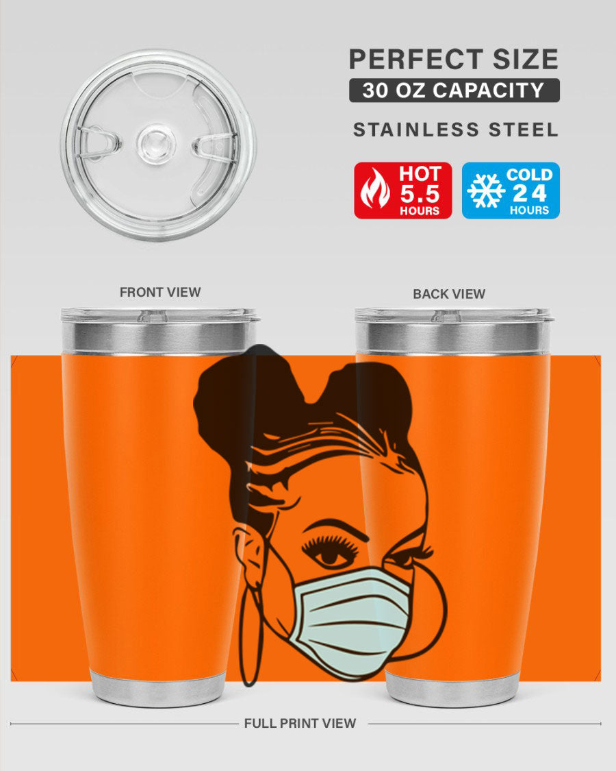 Black Nurse 20oz Tumbler made of stainless steel with a stylish design, perfect for hot and cold beverages.