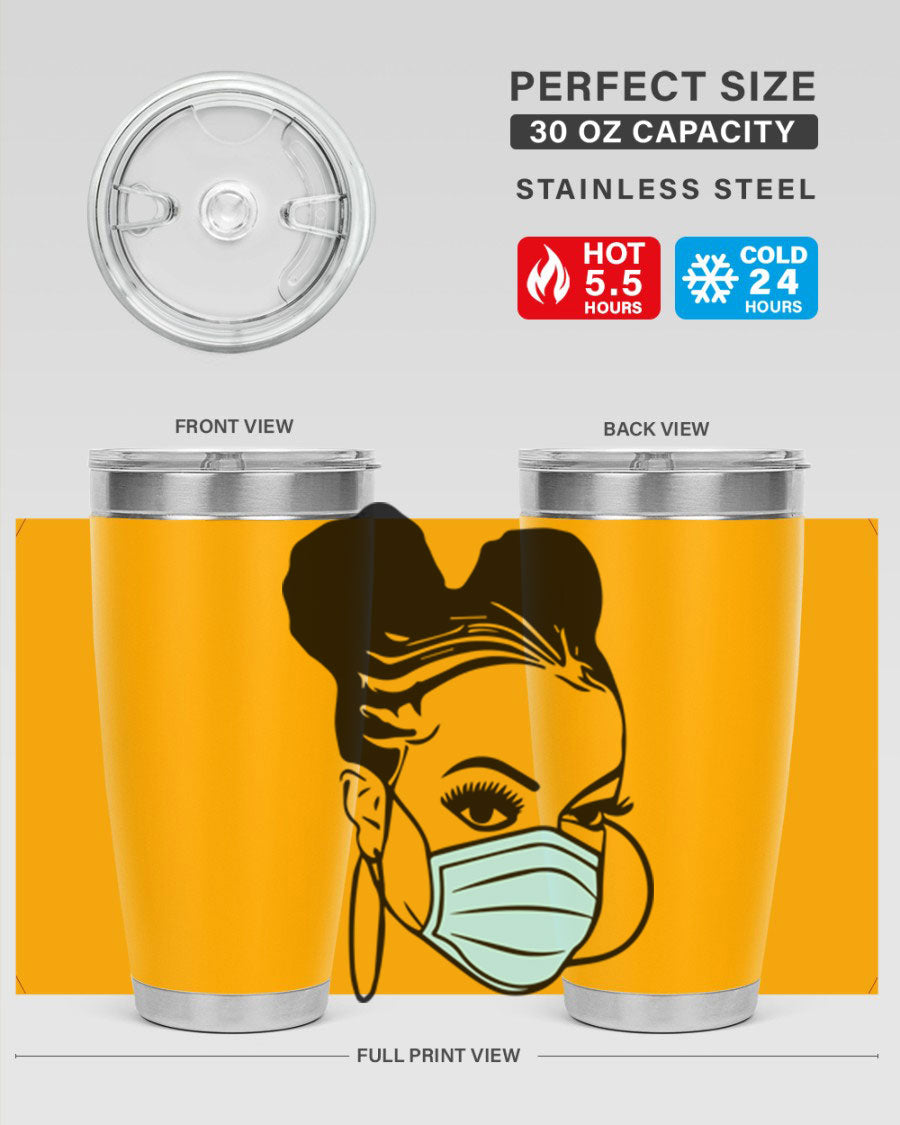 Black Nurse 20oz Tumbler made of stainless steel with a stylish design, perfect for hot and cold beverages.