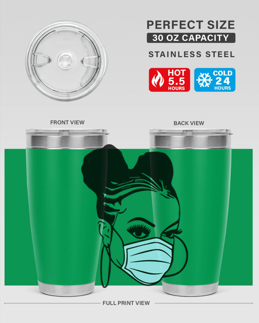 Black Nurse 20oz Tumbler made of stainless steel with a stylish design, perfect for hot and cold beverages.