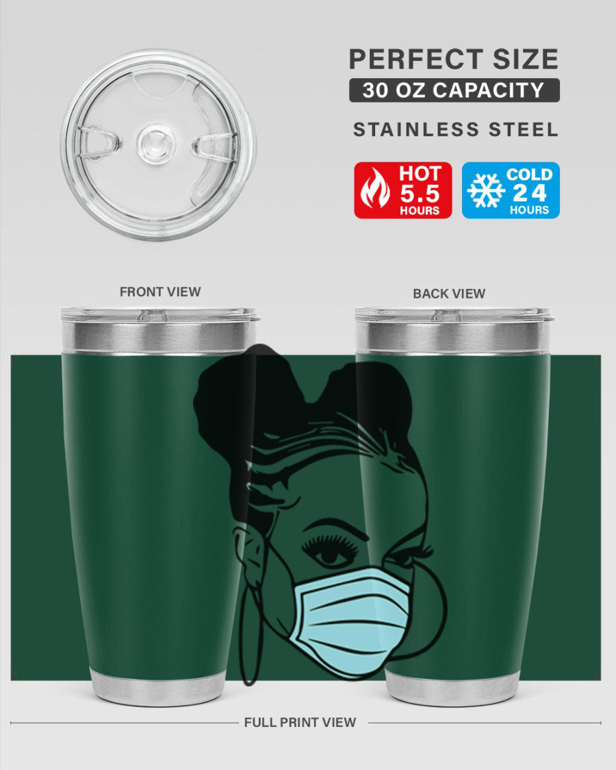 Black Nurse 20oz Tumbler made of stainless steel with a stylish design, perfect for hot and cold beverages.