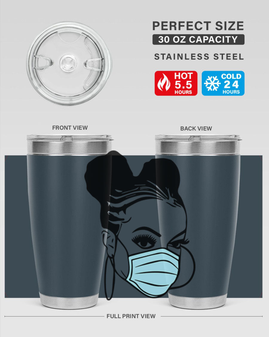 Black Nurse 20oz Tumbler made of stainless steel with a stylish design, perfect for hot and cold beverages.