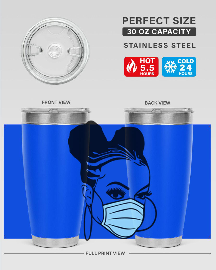 Black Nurse 20oz Tumbler made of stainless steel with a stylish design, perfect for hot and cold beverages.